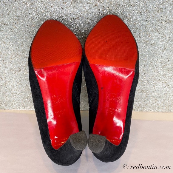 ♥️SOLD Louboutin Vicky Black Suede Ankle Boots - Picture 6 of 8